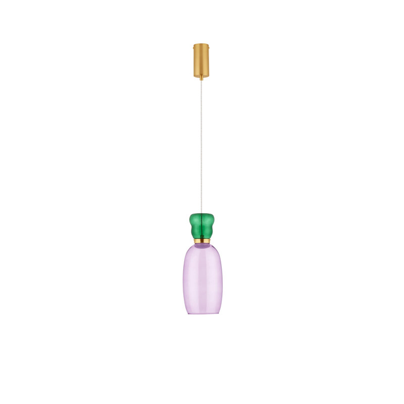 - Light Pendant, GOLD 
 JASPER & PURPLE