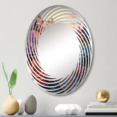 Florescence de champ de fleurs douces et douces - miroir mural en spirale-MIR112223-Ovale