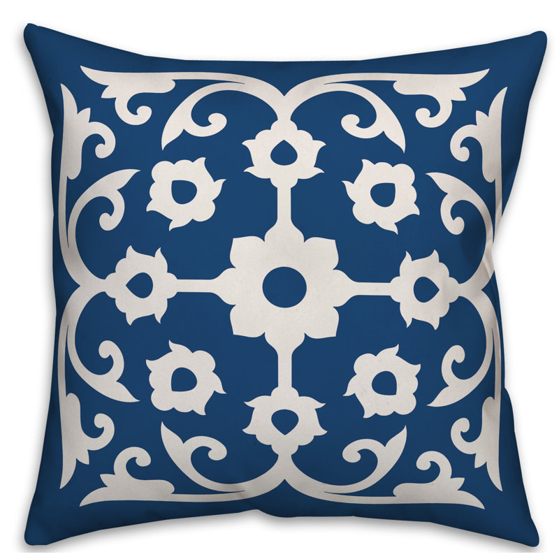  Housse de coussin Tile, Bleu, 20 po x 20 po, Pas de bourre