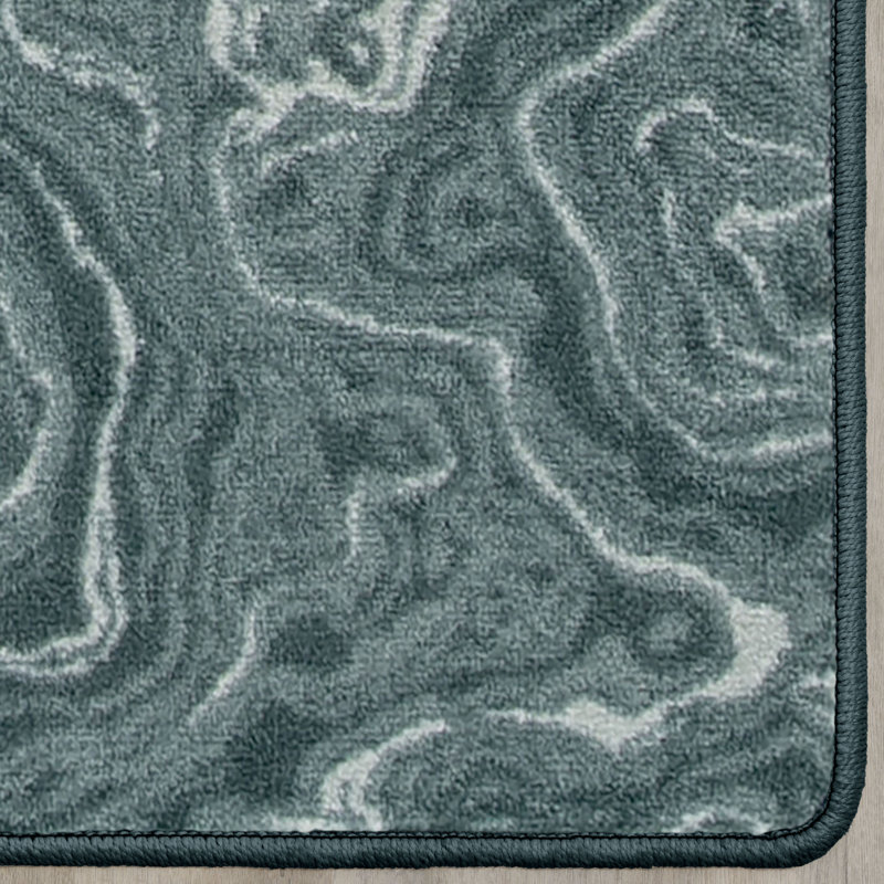 Tapis bleu sarcelle Imagine, Rectangle 7 pi 8 po x 10 pi 9 po