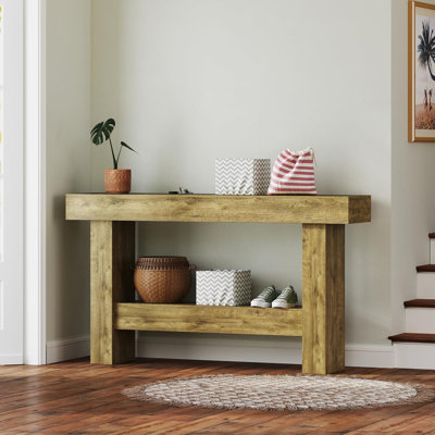 55-Inch Farmhouse Console Table,Wooden Rectangular Sofa Table Behind The Couch,Industrial Entryway Table With Storage For Living Room,Entrance,Hallway -  Millwood Pines, EEC169028A354B2E8BB92B905C24E280
