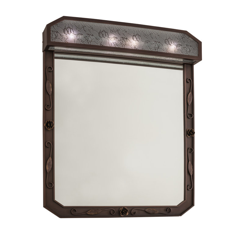 Arabesque Flat Metal Lighted Wall Mirror