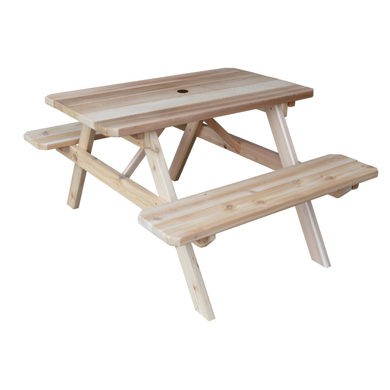 Table de pique-nique rectangulaire, Sans finition, 44 po x 60 po x 30 po