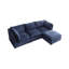 Ensemble de canapé d'angle moderne en tissu de lin en forme de L avec repose-pieds convertible pour salon, appartement et bureau