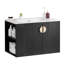 Ensemble de meuble-lavabo 30 po avec lavabo, avec deux portes et ensemble de meuble-lavabo avec tablette de rangement ouverte à gauche, bois massif, sans les robinets-102299630