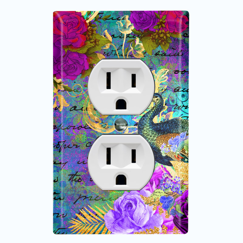 Patterned 1 - Gang Duplex Outlet Standard Wall Plate