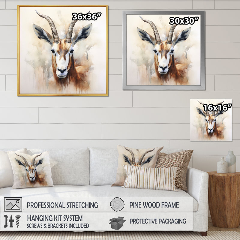 «Graceful Antelope VII» sur toile, Toile tendue, H 24 po x l 24 po x P 1 po