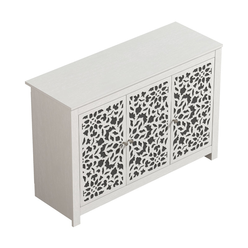 Culbreath Arrastia 3 Door Wide Sideboard, Pearl White Oak, Barli