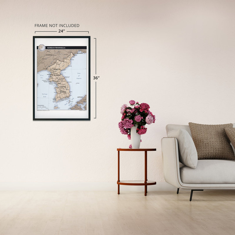 " 2011 Korean Peninsula Map Poster;2011 Korean Peninsula Map Poster ", 36" H x 24" W