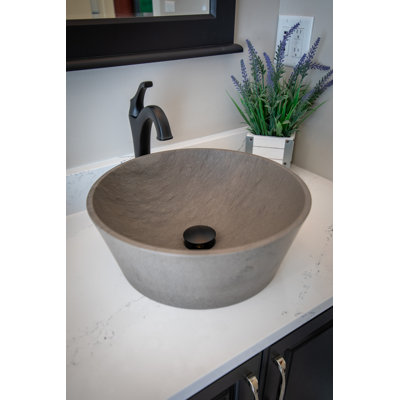 Eden Bath 15.75'' Grey Stone Circular Bathroom Sink