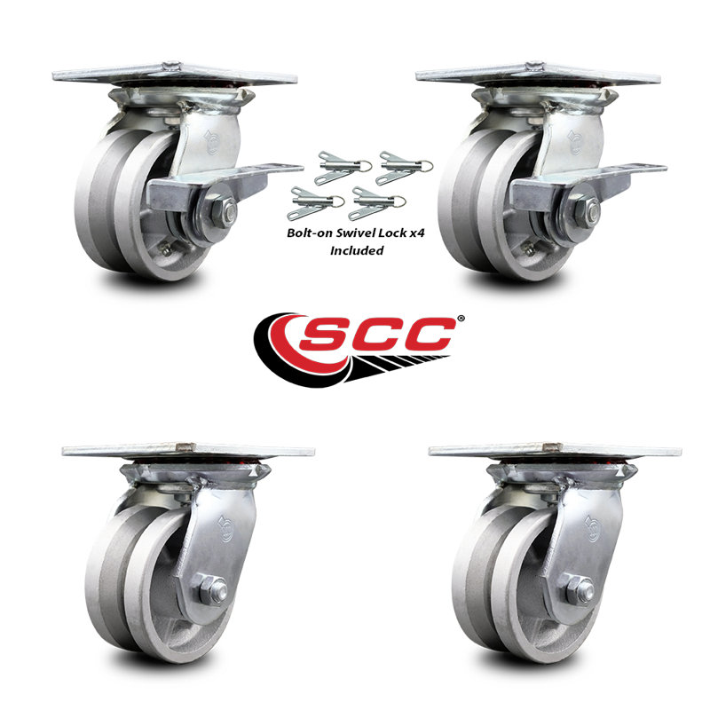 4 Piece Semi Steel Caster Set
