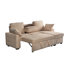 Canapé modulaire multifonctionnel à 3 places avec plateau amovible et porte-gobelets, chaise de rangement, dossiers réglables, revêtement en chenille douce, structure en bois beige pour plateau porte-espace, méridienne