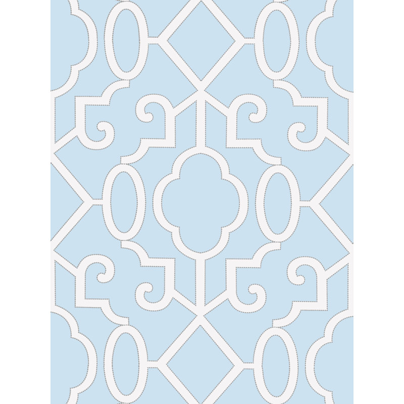 Oriana Geometric Metallic Wallpaper Roll, Cloud