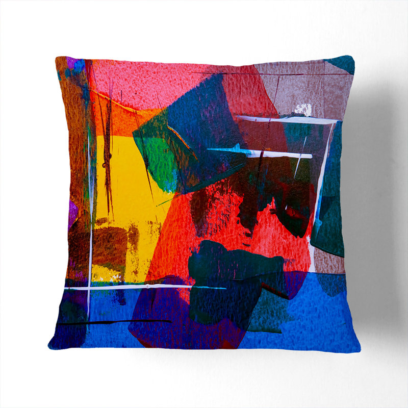 Abstract Square Throw Cushion, 55 x 55 cm, Black