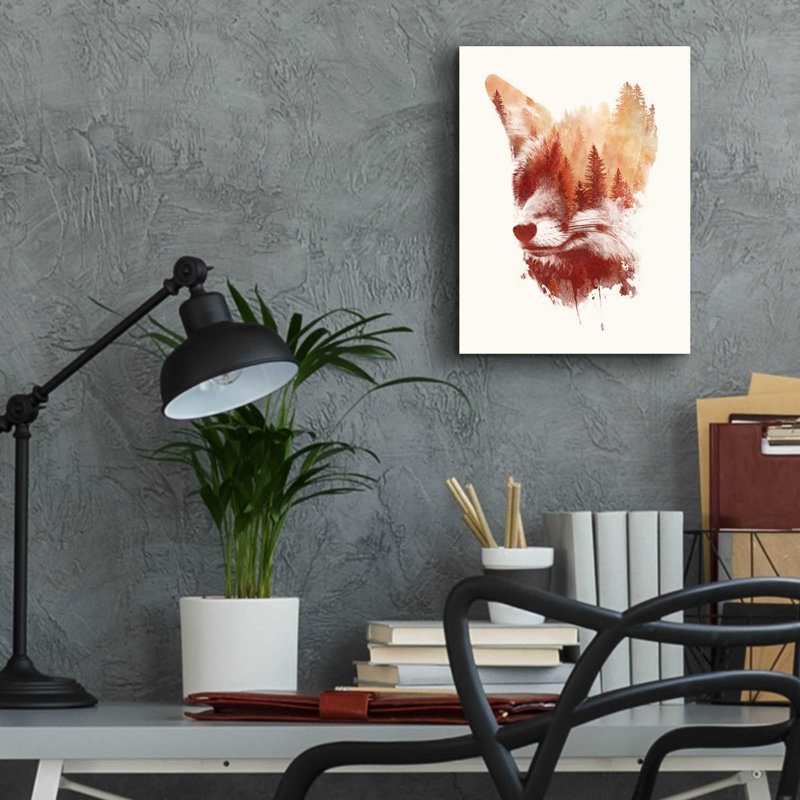 «Blind Fox» par Robert Farkas, art mural en verre acrylique, H 16 po x l 12 po x P 0,13 po