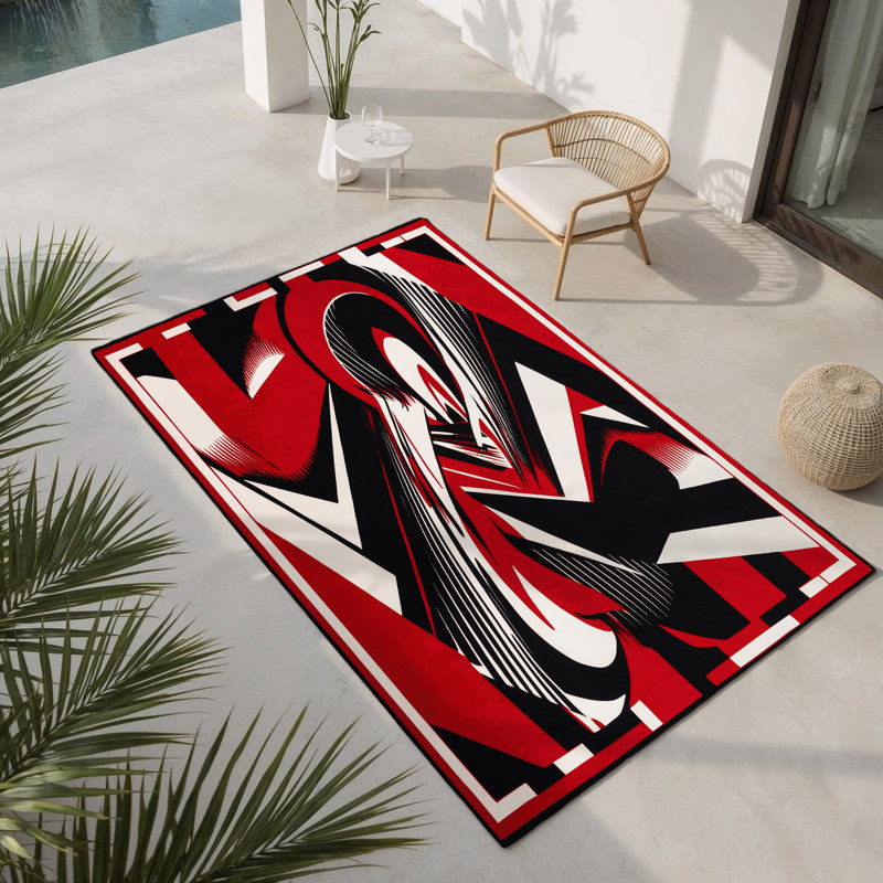 Tapis intérieur et extérieur Ruby Reflection, Rectangle 9 pi x 12 pi