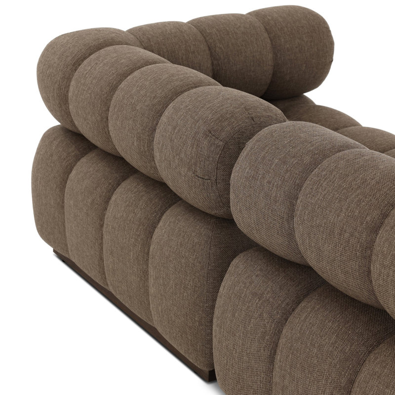 Canapé modulaire d'extérieur 3 pièces Locascio - Brun Ellor, Coussin brun Ellor / selle teint, Symétrique