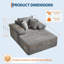 Très grand canapé-lit en velours côtelé 48,8 po avec coussins et accoudoirs larges, sans assemblage pour le salon, la chambre à coucher, la salle de cinéma-2086078145