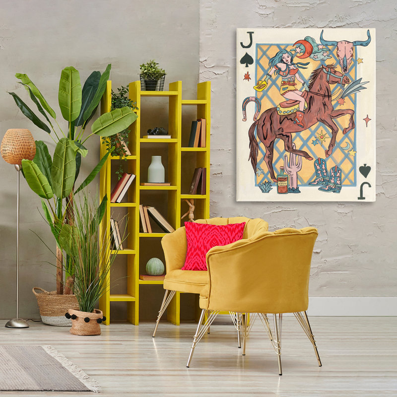 Art mural sur toile Western Cowgirl, H 48 po x l 36 po