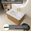 Meuble-lavabo flottant rayé 30 po avec lavabo en céramique blanche-645327325