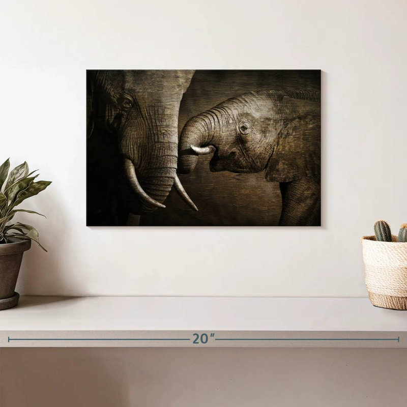Brampt Affectionate Elephants, H 8 po x l 12 po