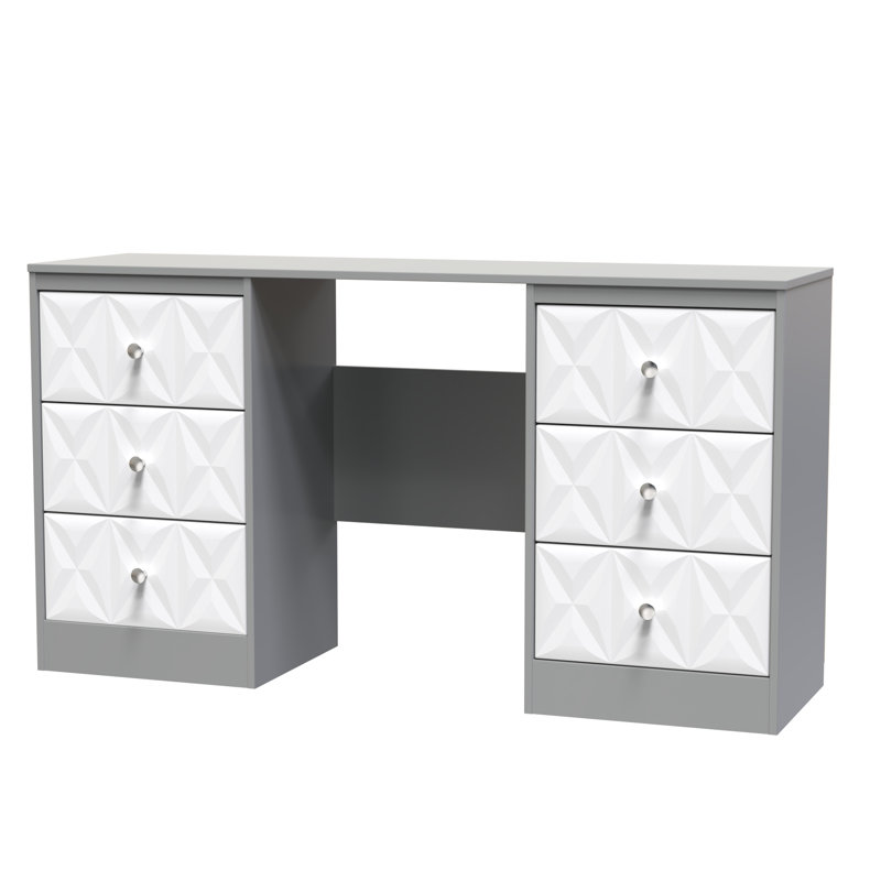 Ceinwen Dressing Table, White Matt/Dusk Grey