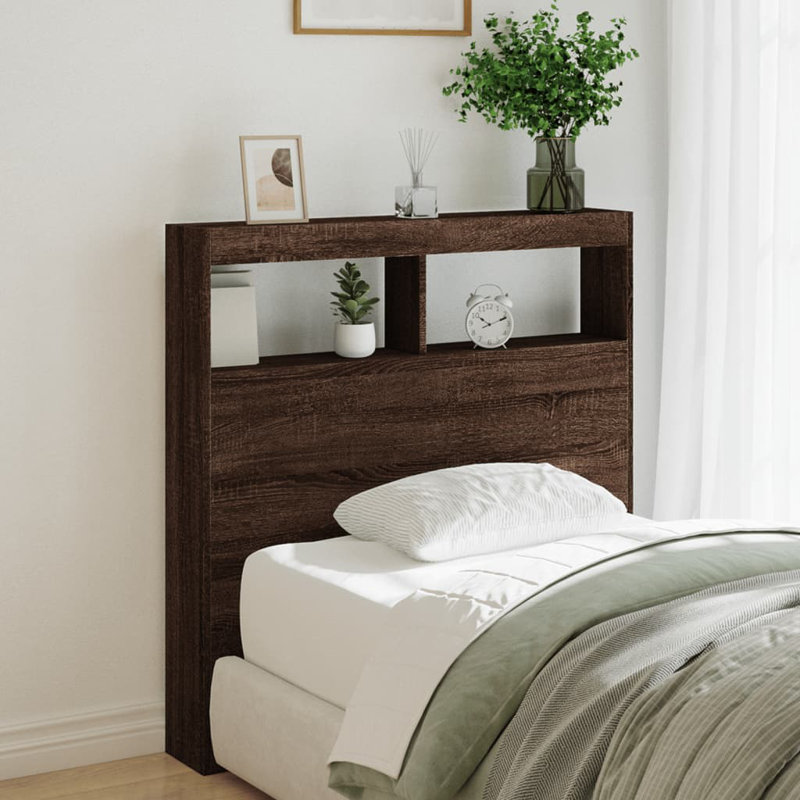 Headboard, Brown Oak, 102cm H x 100cm W x 17cm D