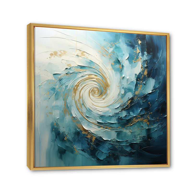 Spirales célestes I sur toile, Cadre flottant doré, H 30 po x l 30 po x P 1 po