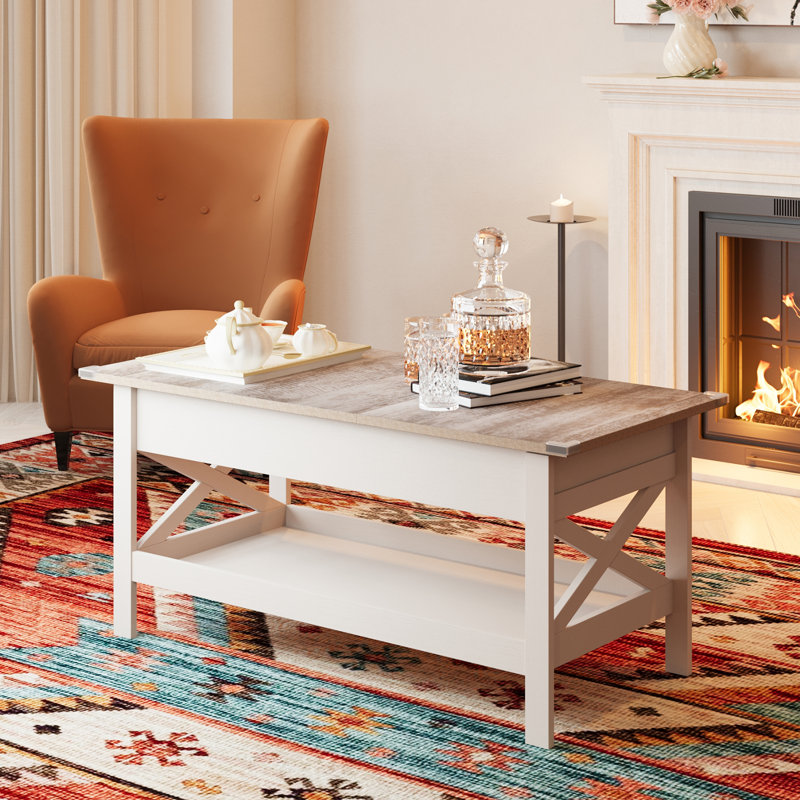 Lift Top Coffee Table With Storage, Natural