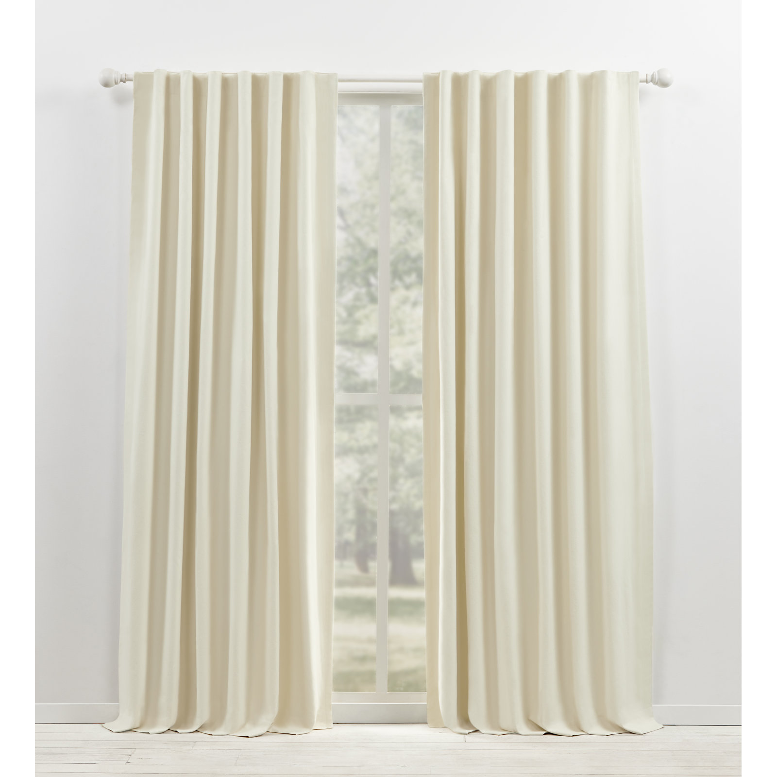 Lauren Ralph Lauren Velvety Room Darkening Solid 100% Cotton Velvet with Lining Back Tab/Rod Pocket Curtain Panel, 52" x 63"
