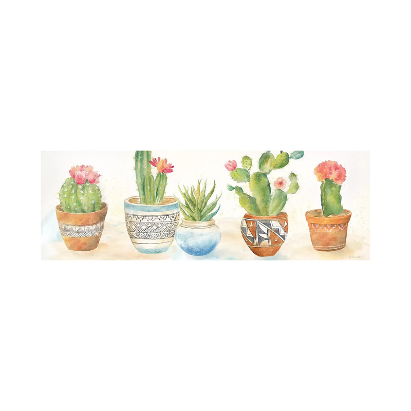 Cactus Pots I by Cynthia Coulter - Wrapped Canvas Print, 121.92 cm H x 40.64 cm W x 3.175 cm D