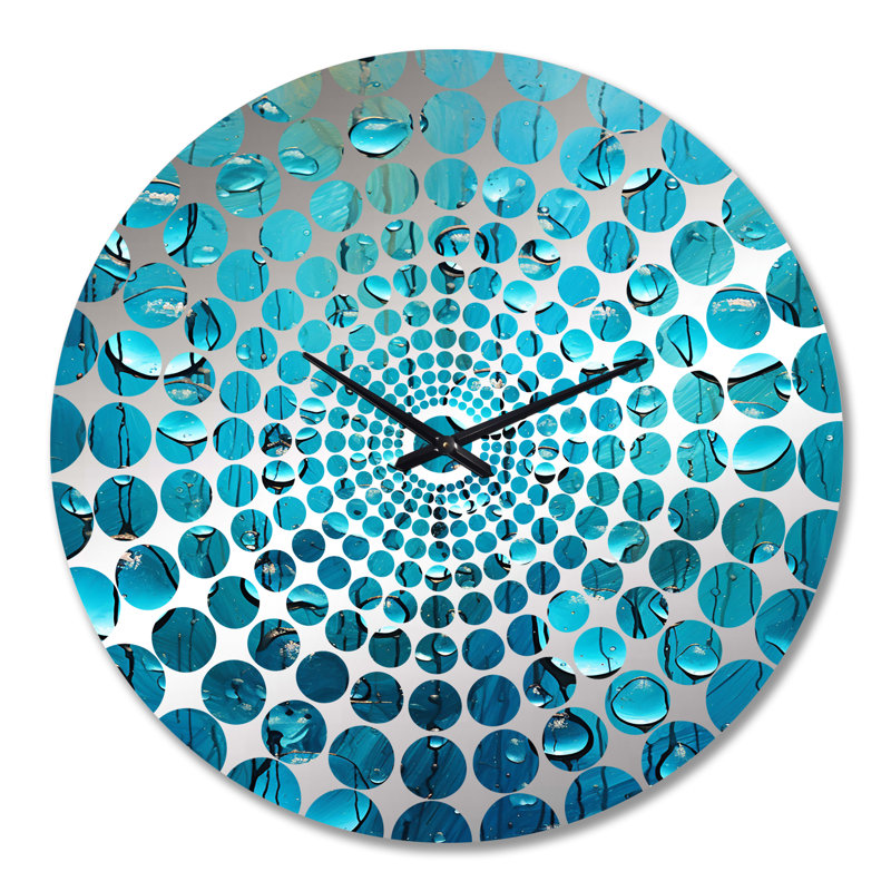 Horloge murale abstraite Rainy Blue Collage II - formes abstraites, Très grand