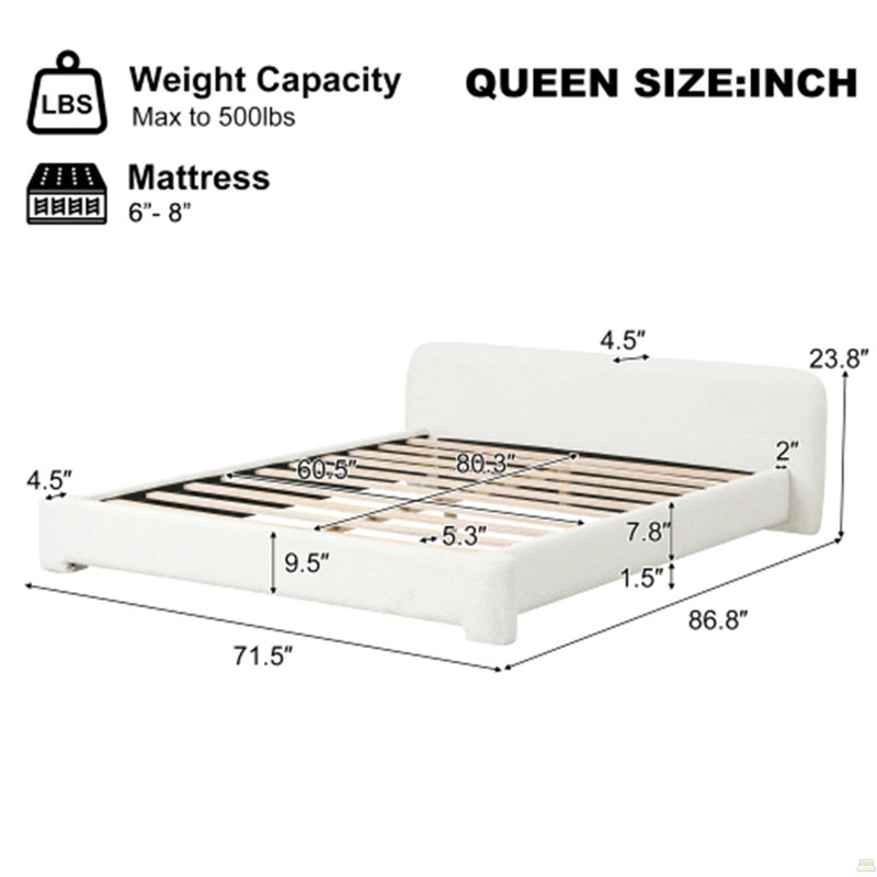 Lit tapissier Bouce, QUEEN, Queen