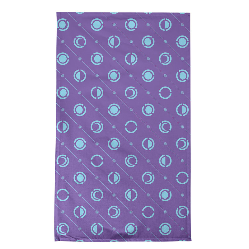 Torchon Moon phases, Mauve / ciel, Croisé en coton
