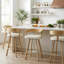 Tabouret tournant 29,5 "avec dossier en bois massif et siège rembourré-410636187-410848292-410848789