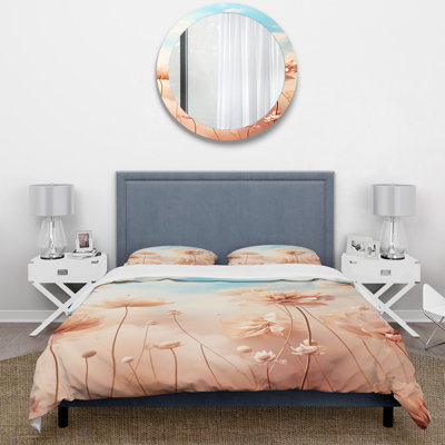 Cloud Pink Sunlit Marigolds - Marigold Duvet Cover Set
