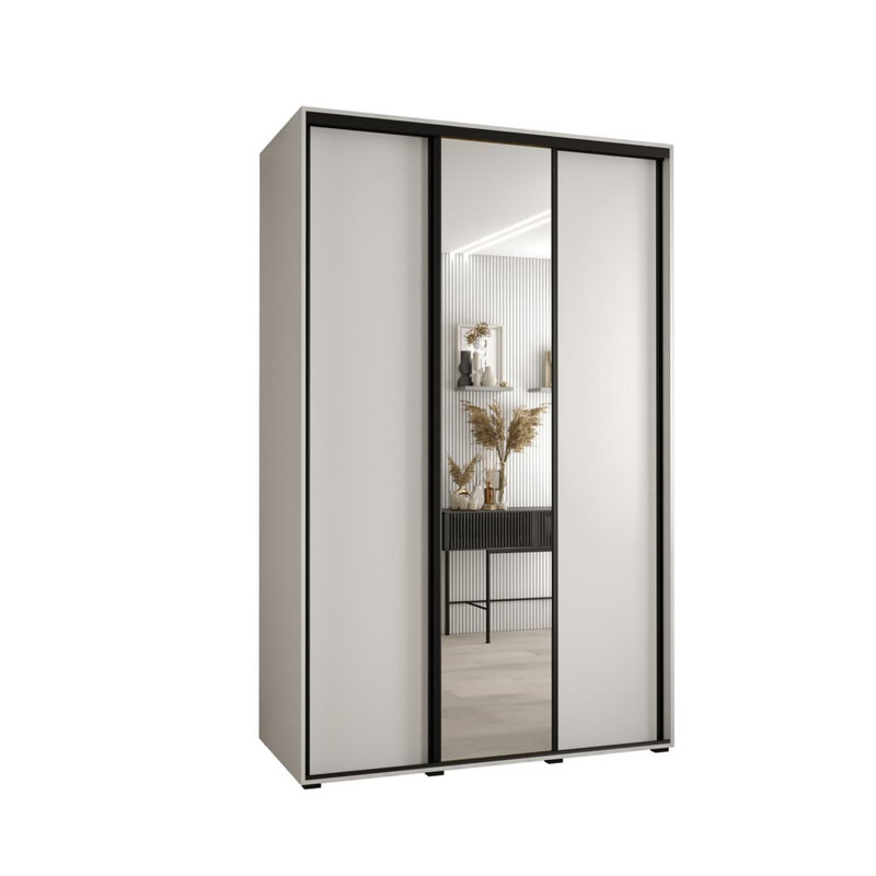 Avroham 3 Door Manufactured Wood Wardrobe, 205" H x 160" W x 60" D, White