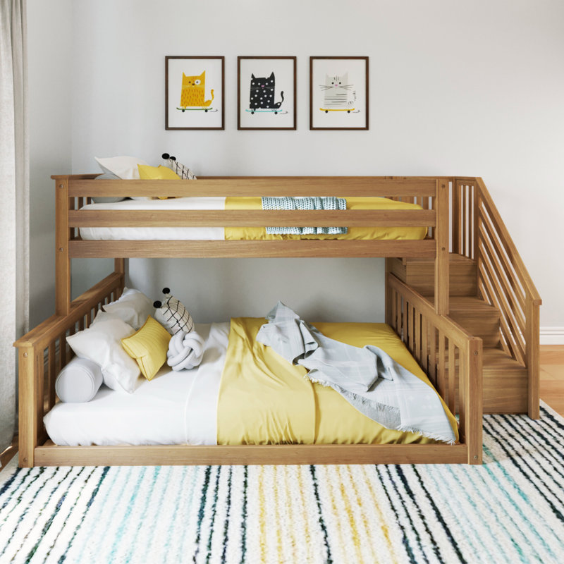 Jahzlynn Kids Twin Over Full Bunk Bed, Pecan