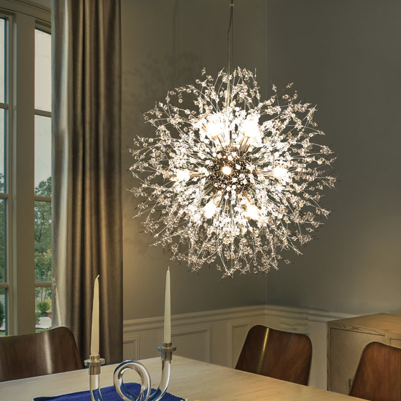 Lakeyah 12 - Light Dimmable Sputnik Sphere Chandelier, Chrome