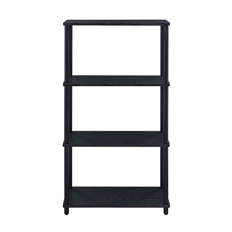 Bibliothèque noire avec 4 tablettes, H 44,57 po x l 24,57 po x P 12,57 po, Noir