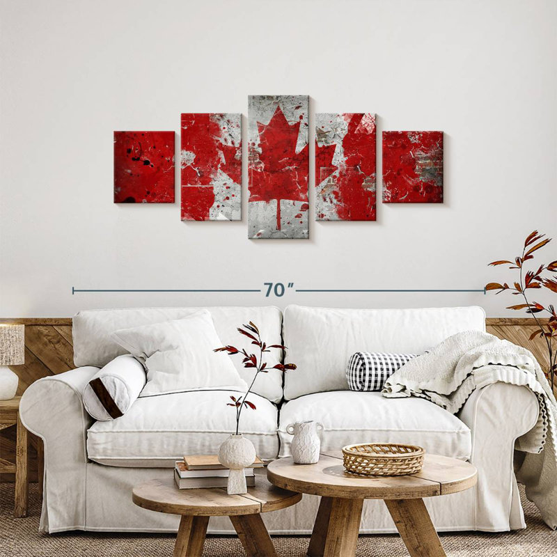 Drapeau du Canada grunge, H 24 po x l 55 po