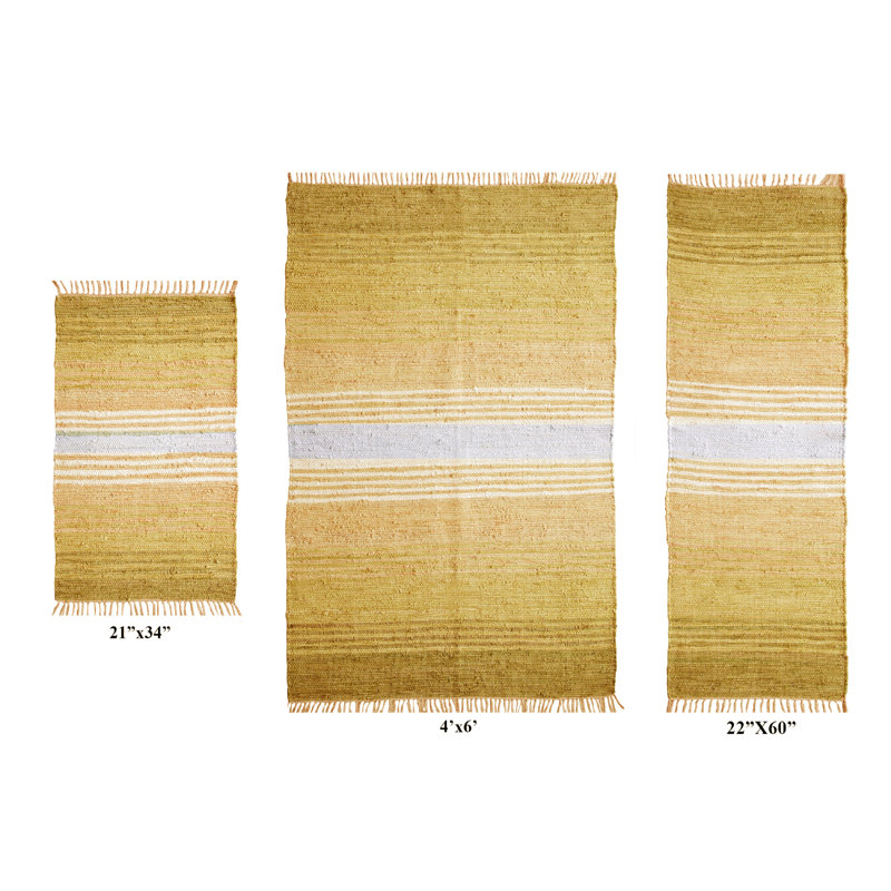 Barbieri Gradation 3 Piece Set Area Rug 48"X72"/24"X72"/21"X34" Yellow