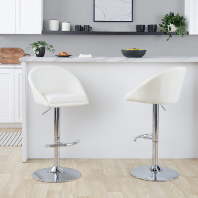 Maddison High Back Adjustable Bar Stools with Rounded T Footrest