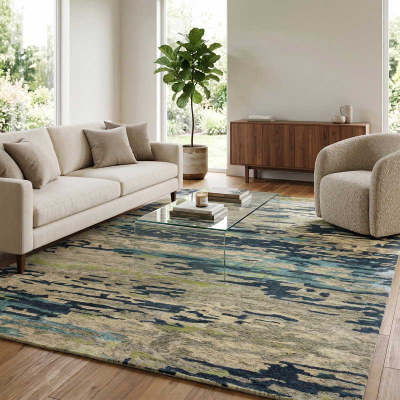 Tapis en laine et viscose Husman, Rectangulaire 9 pi x 13 pi