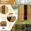 Abri de jardin en bois avec porte verrouillable et toit imperméable - 2 tablettes amovibles, structure solide, pour la pelouse, le patio, la piscine dans la cour, le bois massif, la cour, le garage
