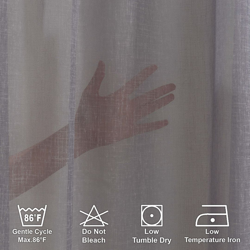 Sheer Single Curtain Panel, Gray, 260" W x 375" L