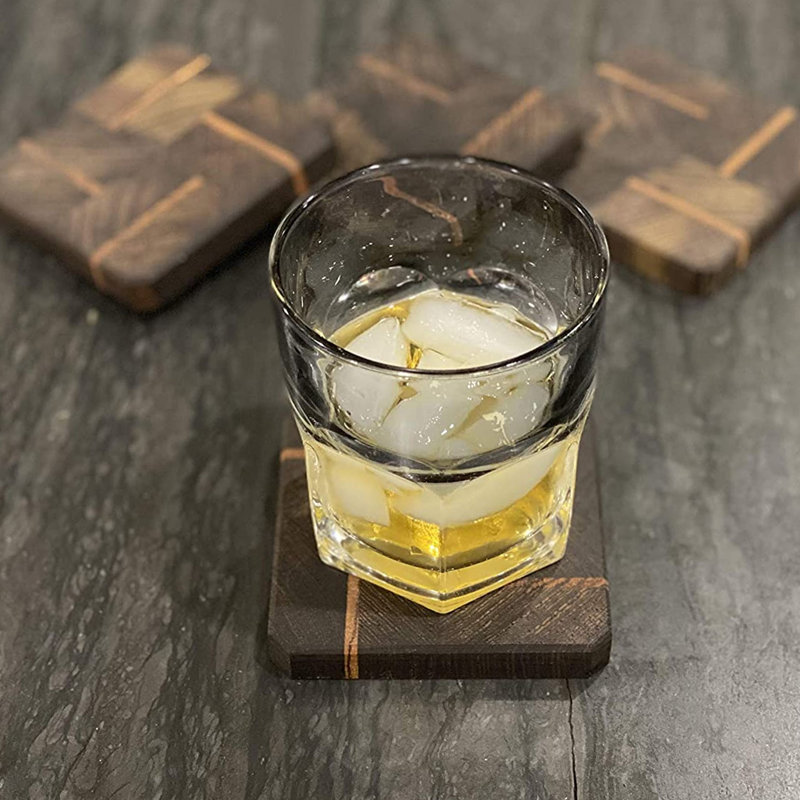 Wenge and Tiger Wood Coasters End Grain