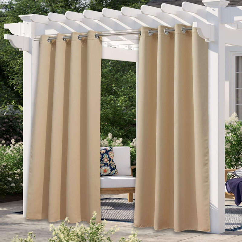 Outdoor Curtains Windproof Weatherproof Porch Curtains Premium Thick Outdoor Privacy Grommet Top Panels For Patio Gazebo And Pergola 1 Panel