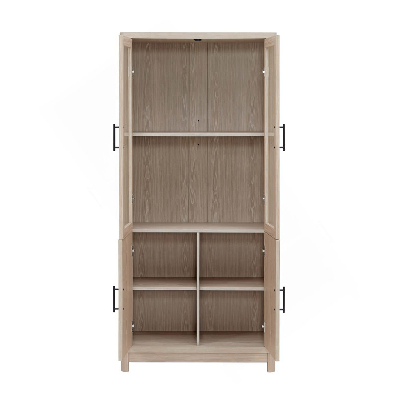 Bookcase Cabinet In Whitewashed Oak