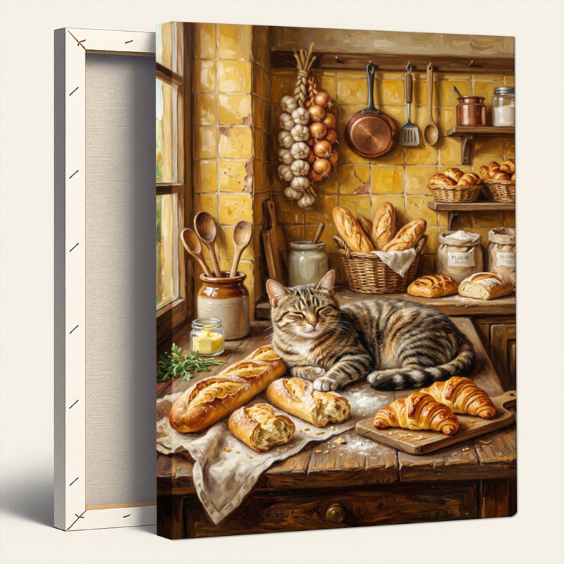 Cozy Kitchen, reproduction d'art sur toile, ensemble de 1, 48"H x 32"W, Wrapped Canvas